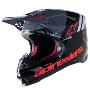 Alpinestars 2023 Supertech M8 Radium 2 Helmet (Black/Neon Red Glossy)